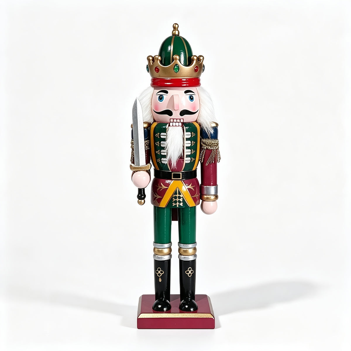 Christmas Nutcracker Decoration, Resin, Red and Green, 4 Designs