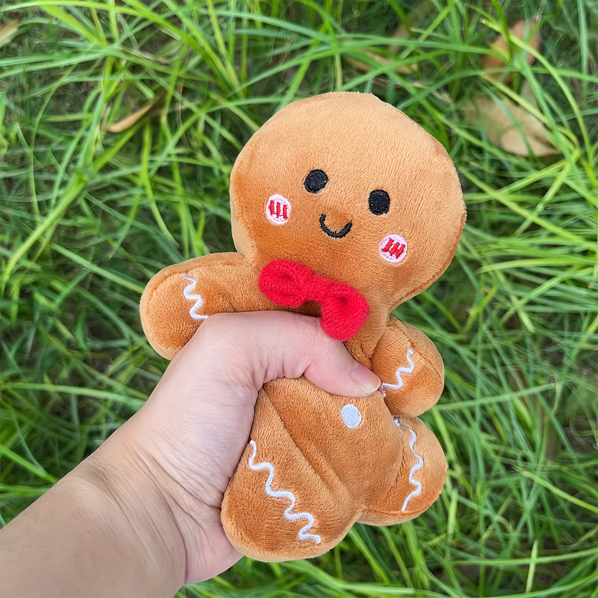 Cute gingerbread plush holiday accent