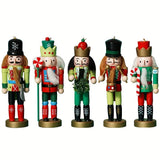 Christmas Decorations, Hand-Painted Wooden Nutcracker Set of 5, a Keepsake for Holiday Gifting