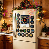 Christmas Fridge Magnets, Record Player Set with 9 Carol Records