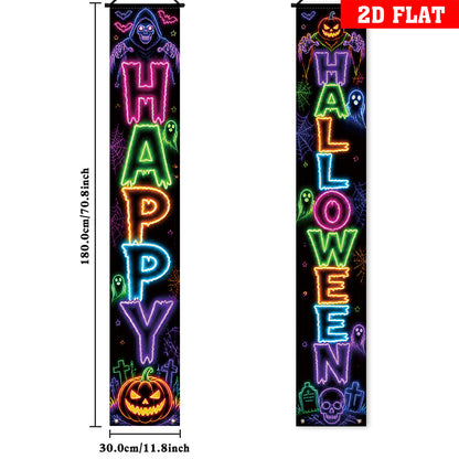 Halloween banner displayed in daylight