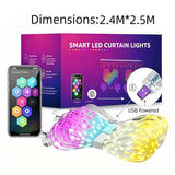 LED curtain light shown at full spread