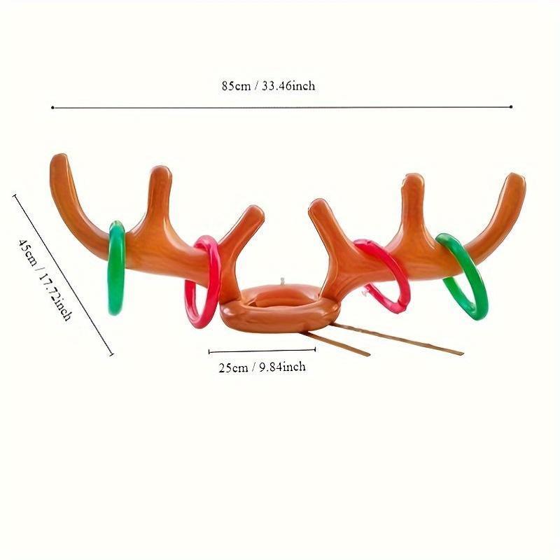Children playing the inflatable antler ring toss game