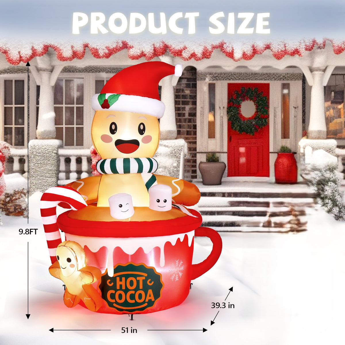 Christmas inflatable archway with an electric blower fan