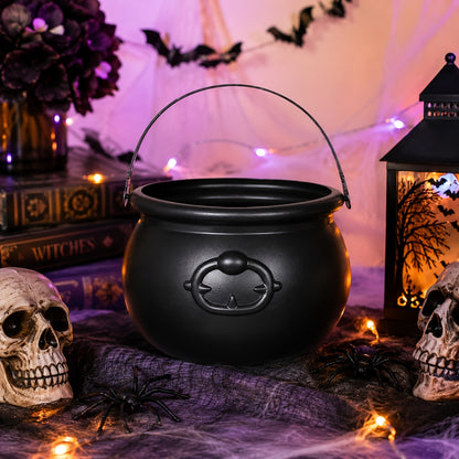 Black Halloween Witch Cauldron Bowl - Indoor Party & Candy Bucket Decor