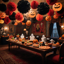 14-Piece Halloween Paper Pumpkin Lantern Set - Indoor & Outdoor Decor