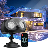 Outdoor Christmas Decorations Snowflake Projector Light, Dual-Head, 180° Rotation, Yard & House