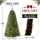 Pre-Lit Christmas Tree, 5 to 7.5 ft, Warm White LED, 13 Modes, Tinsel Included