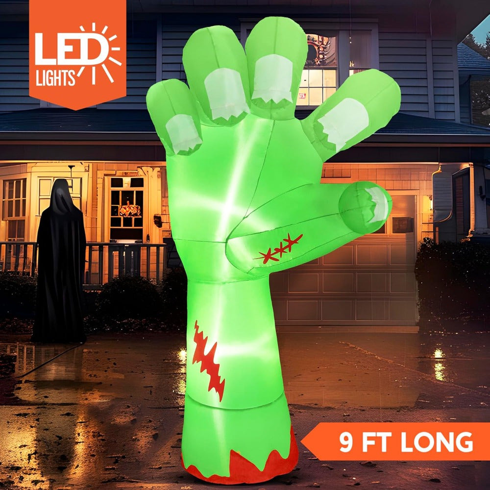 Zombie arm inflatable yard decoration, side view