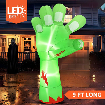 Zombie arm inflatable yard decoration, side view