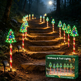 Close view of the lamp head on a solar Christmas stake light