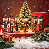 Christmas Nutcracker Decoration, Resin, Red and Green, 4 Designs