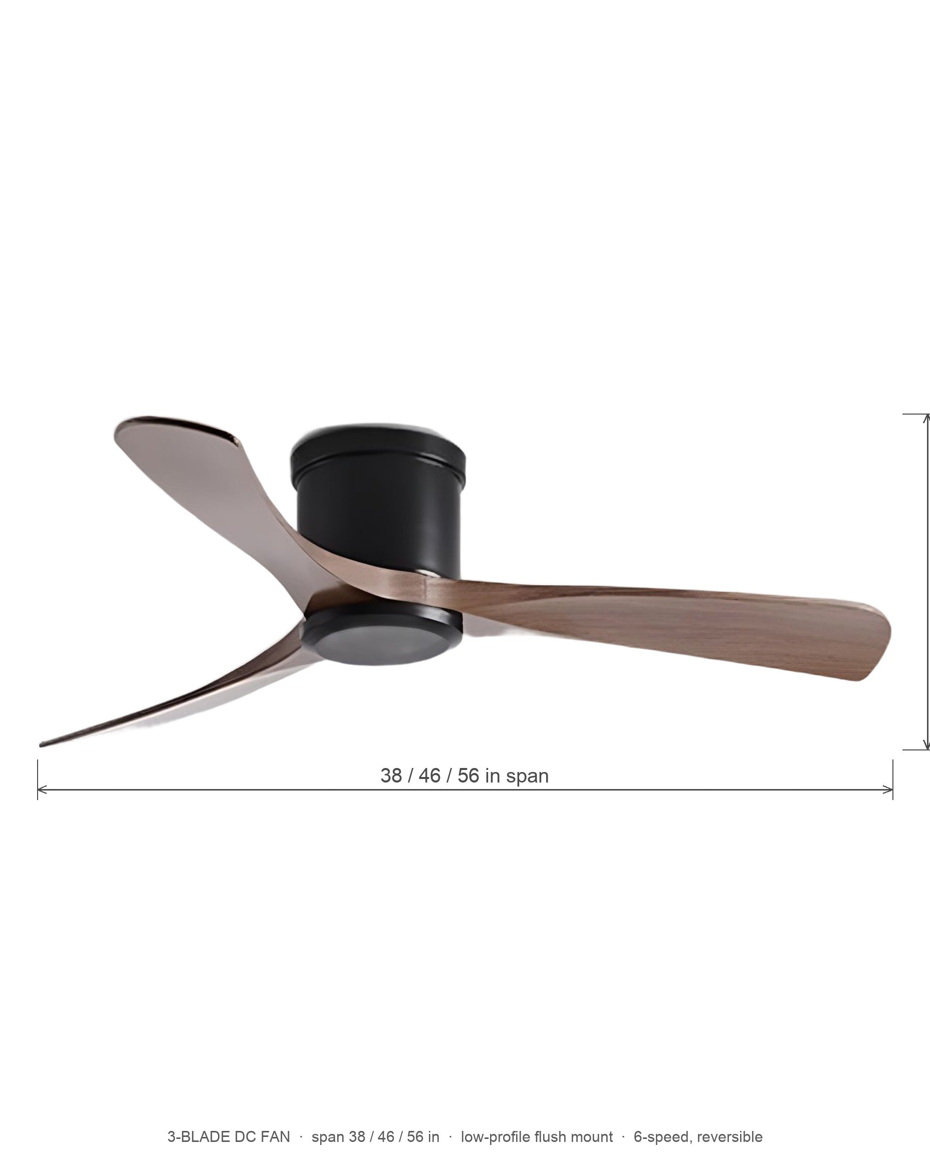 Auster Whisper-Quiet DC Ceiling Fan with Reversible Wood Blades, 6-Speed