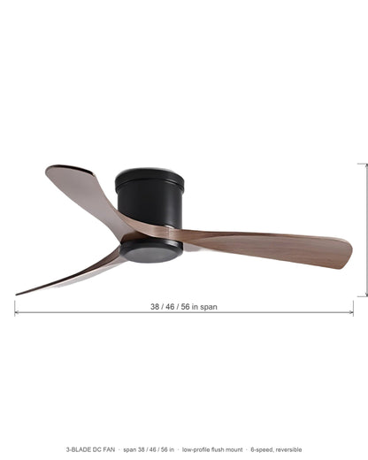 Auster Whisper-Quiet DC Ceiling Fan with Reversible Wood Blades, 6-Speed