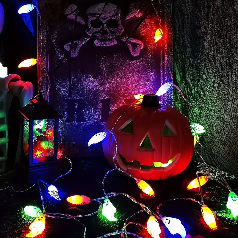 Halloween Ghost LED String Lights - Outdoor Yard & Porch Decoration
