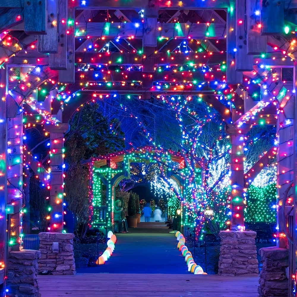 String of Christmas Lights, 181 ft 500 LED, 8 Modes, Green Wire, Indoor & Outdoor Use