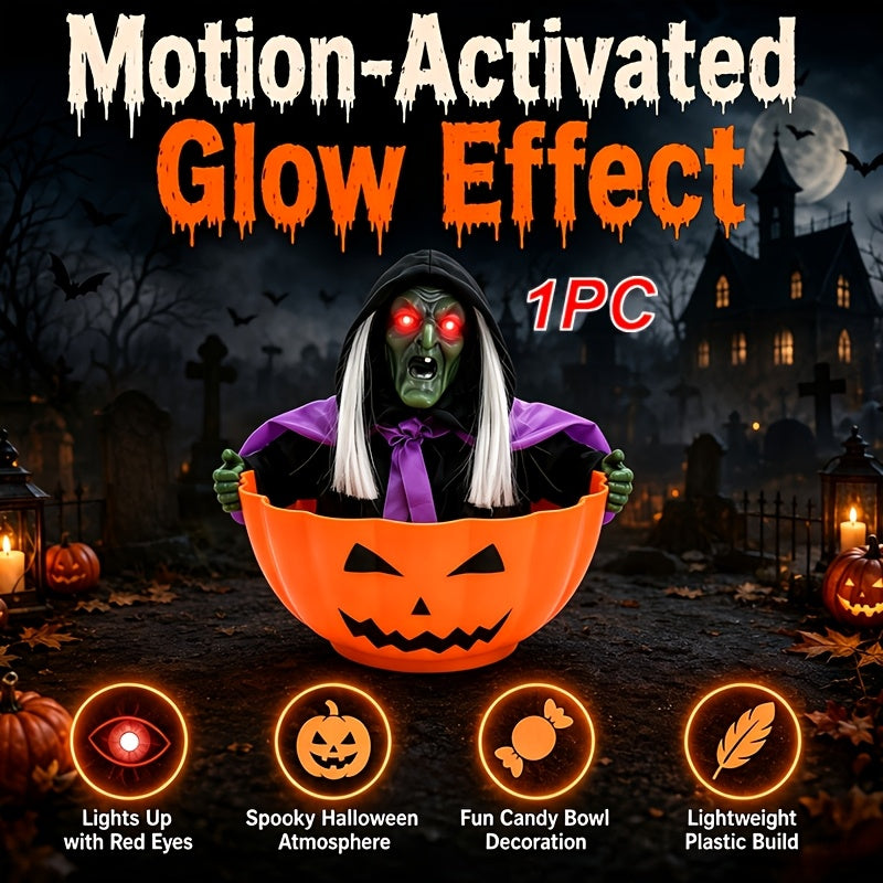 Light-up Halloween figure table lamp with sound effects, available as a skeleton or a witch