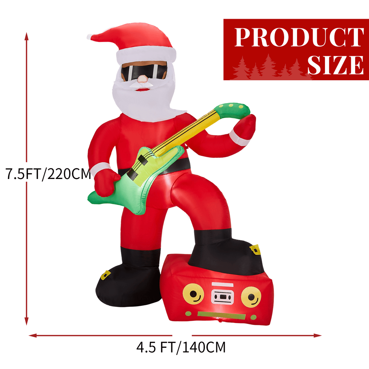 Christmas Inflatable Yard Decorations, Santa Riding Dinosaur, Snowman, Stakes & Storage Bag