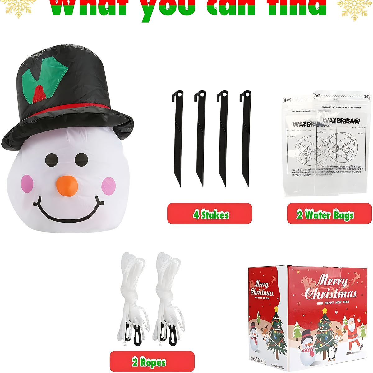 Blow up snowman decoration for a Christmas party