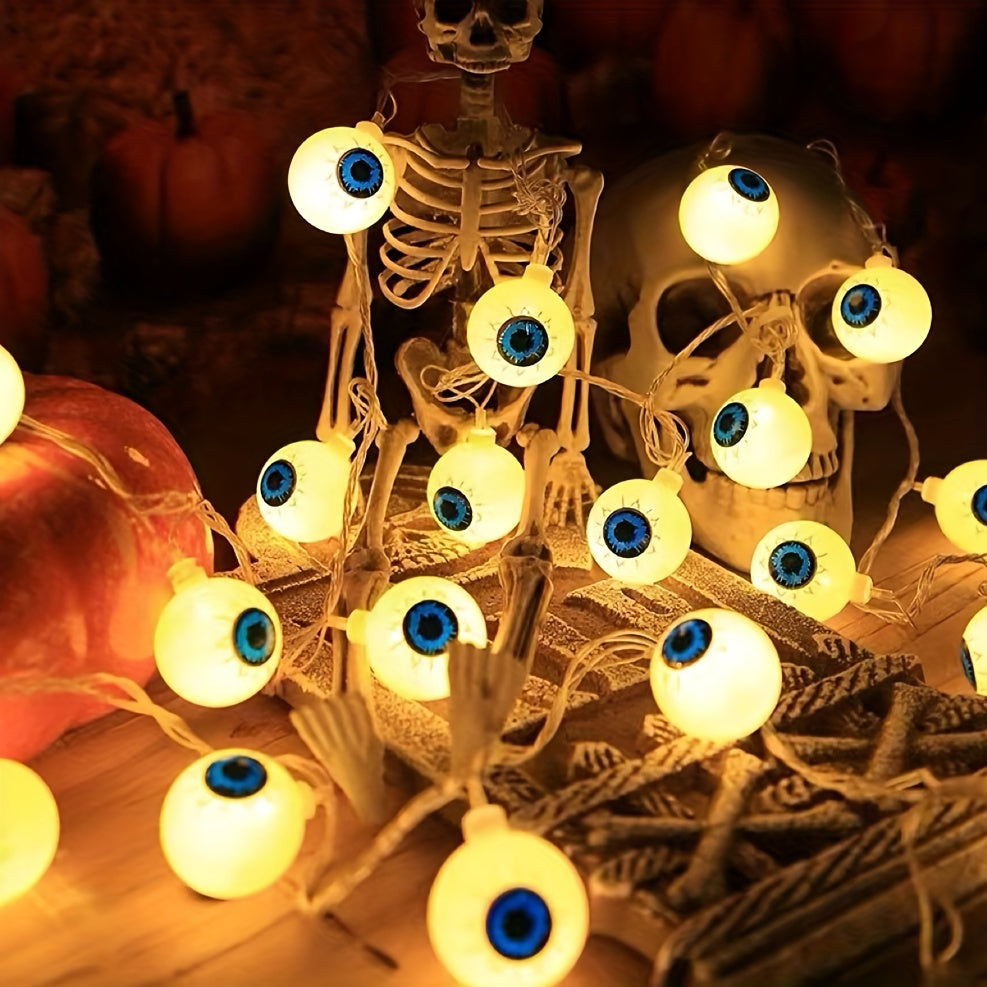 Halloween Eyeball String Lights - Battery-Powered Décor