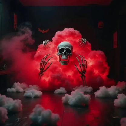 Cloud-shaped LED light glowing with colorful ambient light