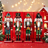 Christmas Nutcracker Decoration, Resin, Red and Green, 4 Designs