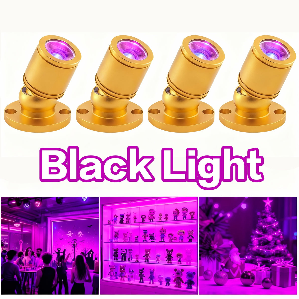 USB UV Black Light Mini Spotlights - Halloween Glow Party