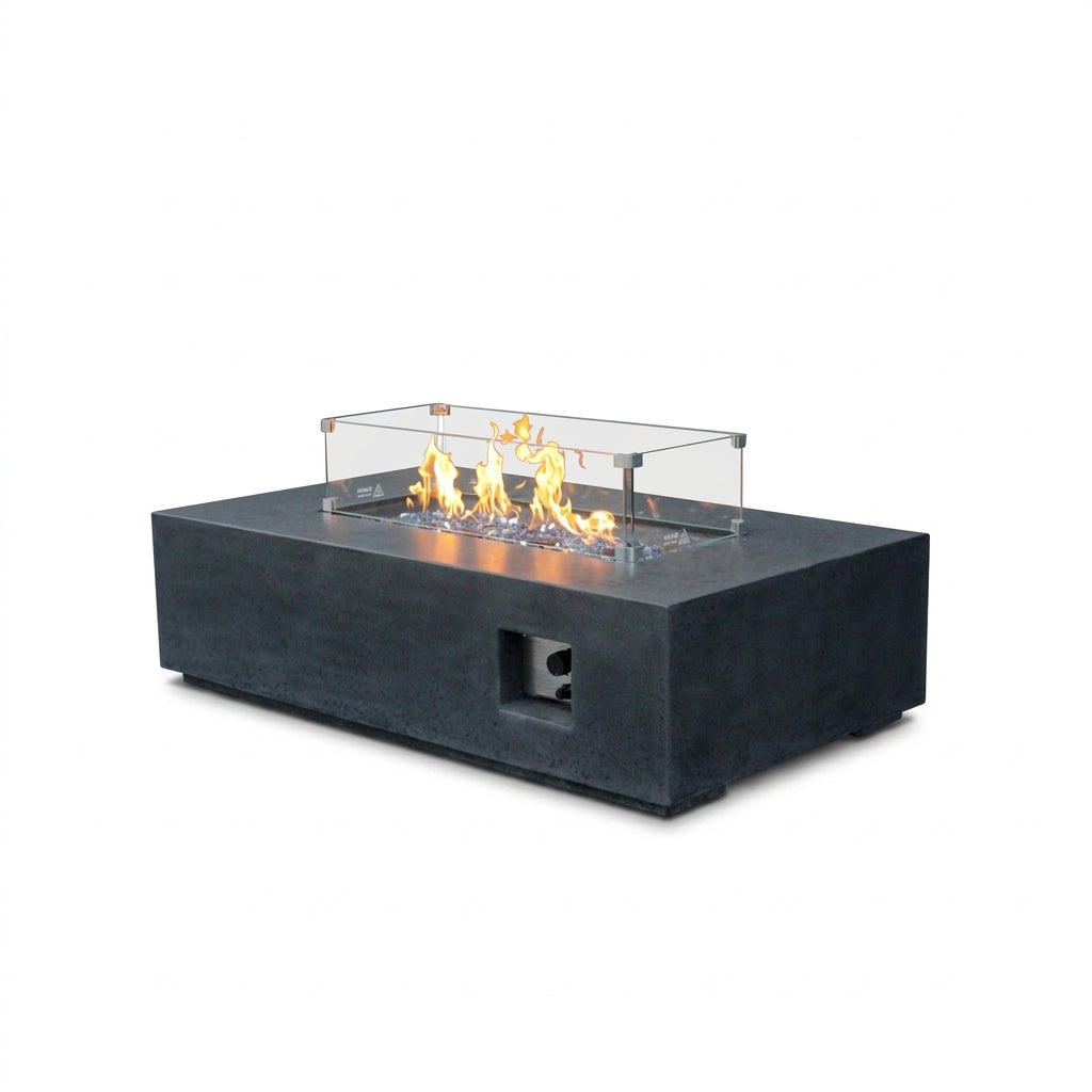 Modern Concrete Fire Pit Table - clean studio