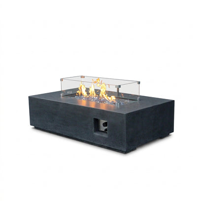 Modern Concrete Fire Pit Table - clean studio