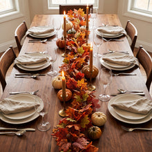 Maple Leaf Garland as a full-length dining table runner