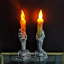 Skull-shaped Halloween candle holder