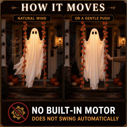 Swinging ghost LED hanging Halloween decoration, illustration 2