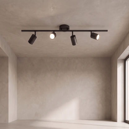 Casimir track light in matte black with 4 lights