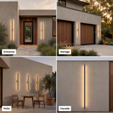Haylen outdoor wall light shown at entrance, garage, patio and facade