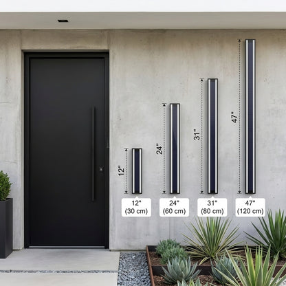 Haylen Solar size comparison 12 to 47 inch next to door
