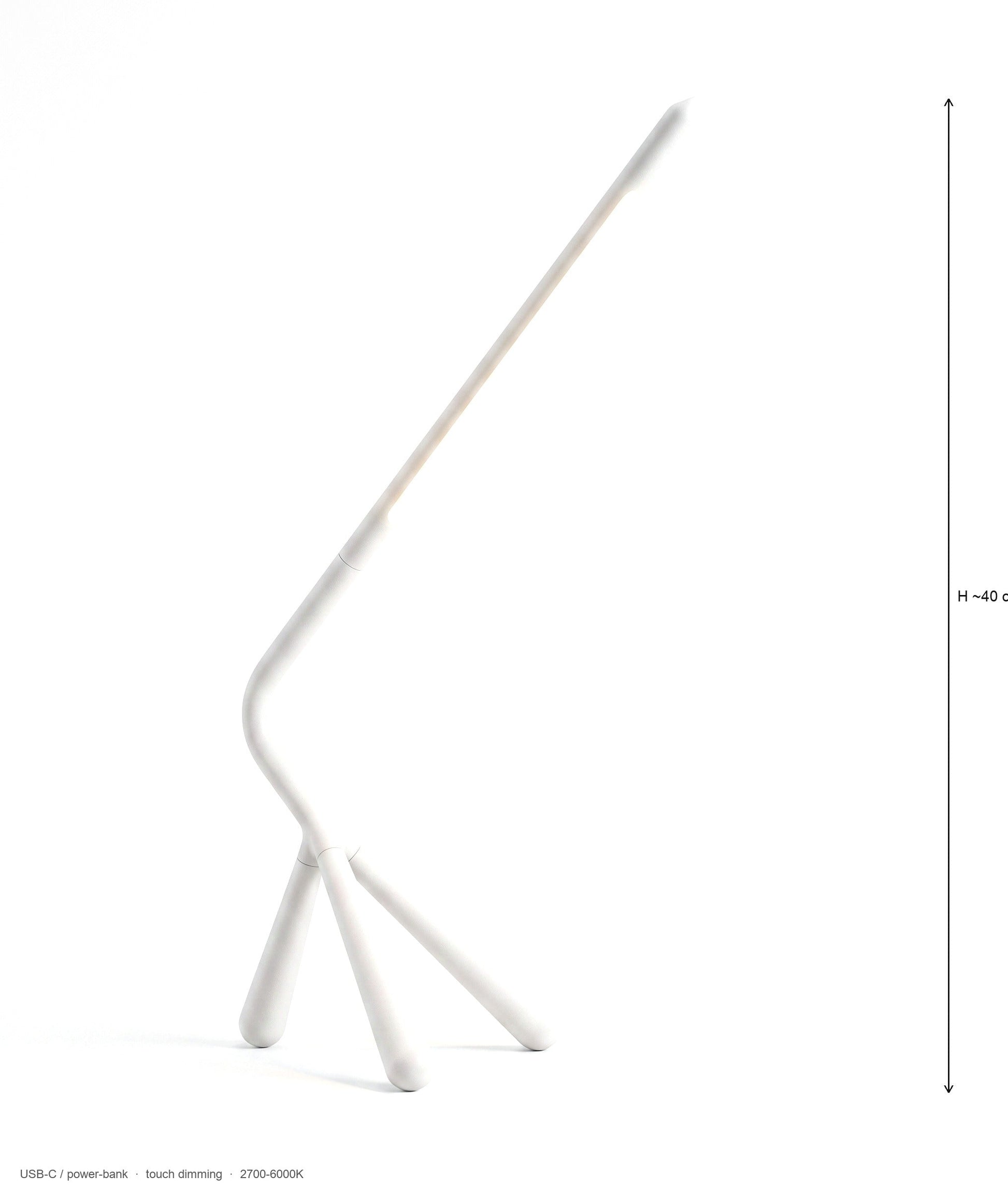 Egret Touch-Dimming LED Reading Lamp, Rotating Head, USB-C Powered