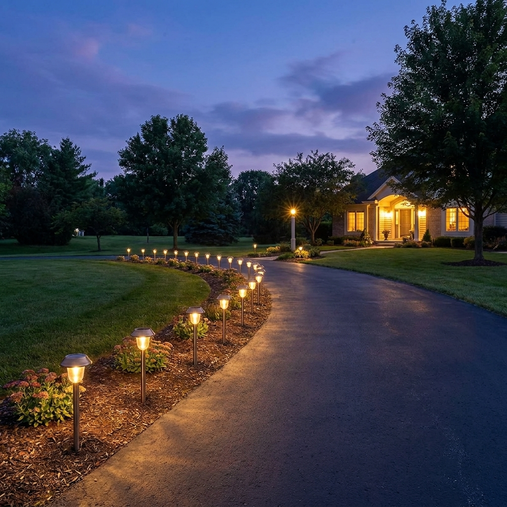 Solene Solar Pathway Lights, Warm White, Waterproof, 8-Pack