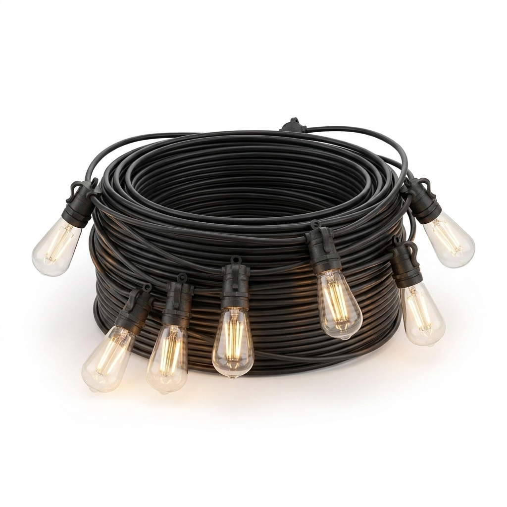 Milo Outdoor String Lights, Cafe-Style Shatterproof Edison Bulbs, Waterproof