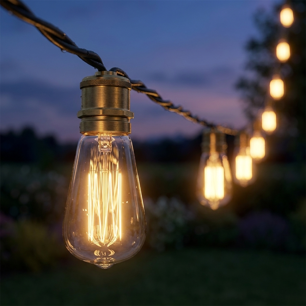 Milo Outdoor String Lights, Cafe-Style Shatterproof Edison Bulbs, Waterproof