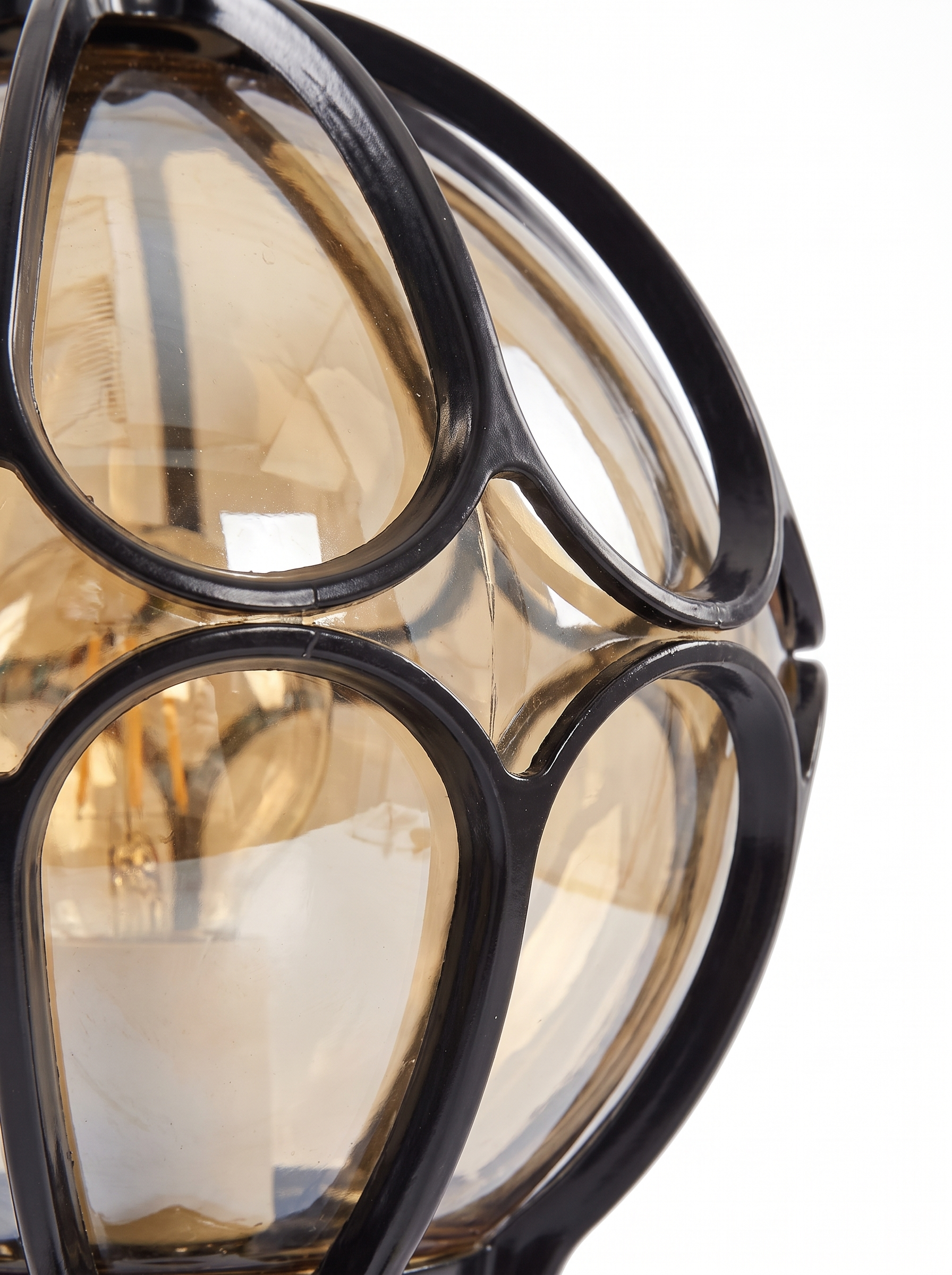 Marlowe Outdoor Post Light, Cast Aluminum Pillar, Amber Glass Globe, IP54