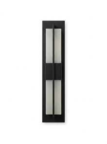 Corbin Outdoor Wall Light, Vertical Sconce, IP65 Waterproof, Black & Gold Acrylic Diffuser
