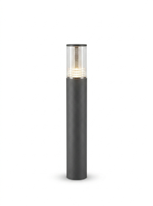 Weston Outdoor LED Post Light, Cylinder Garden Pillar Design, Reeded Shade, Waterproof