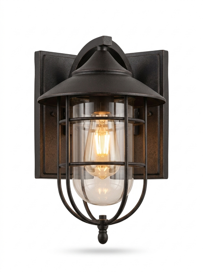 Wren Vintage Birdcage Outdoor LED Porch Wall Light, Waterproof