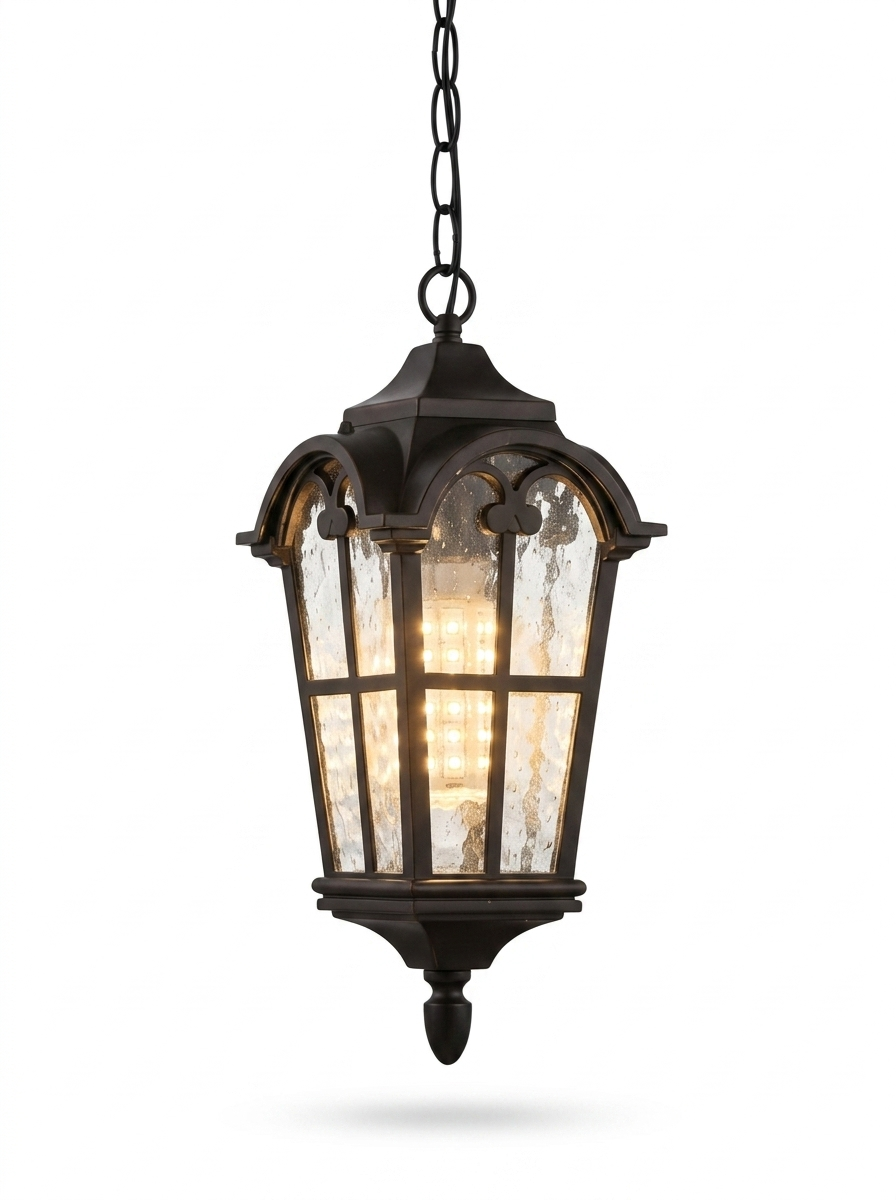 Julian Outdoor Lantern Pendant Light, Rustic Roman Design, Waterproof