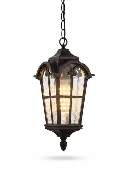 Julian Outdoor Lantern Pendant Light, Rustic Roman Design, Waterproof