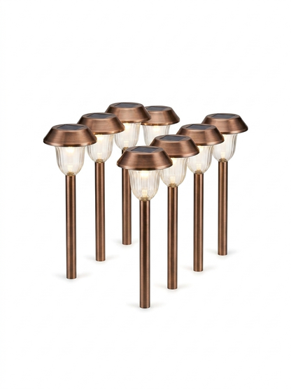 Solene Solar Pathway Lights, Warm White, Waterproof, 8-Pack