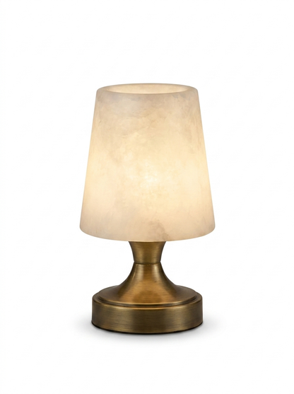 Wisp Cordless Alabaster Mini Table Lamp, Rechargeable, Touch Dimmable