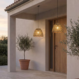 Two Havana lanterns hanging side by side on a porch