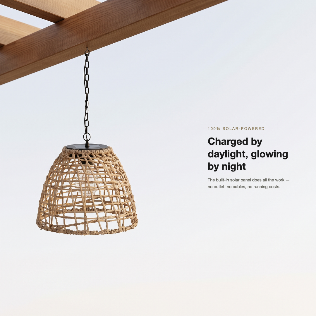 Havana solar pendant lantern charged by daylight callout