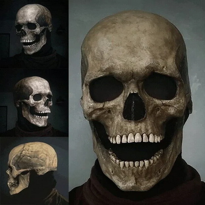 Movable jaw skull mask for Halloween costume wear